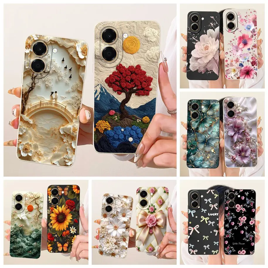 Pretty Flower Candy Painted Soft Silicone Phone Case - Back Cover & Bumper