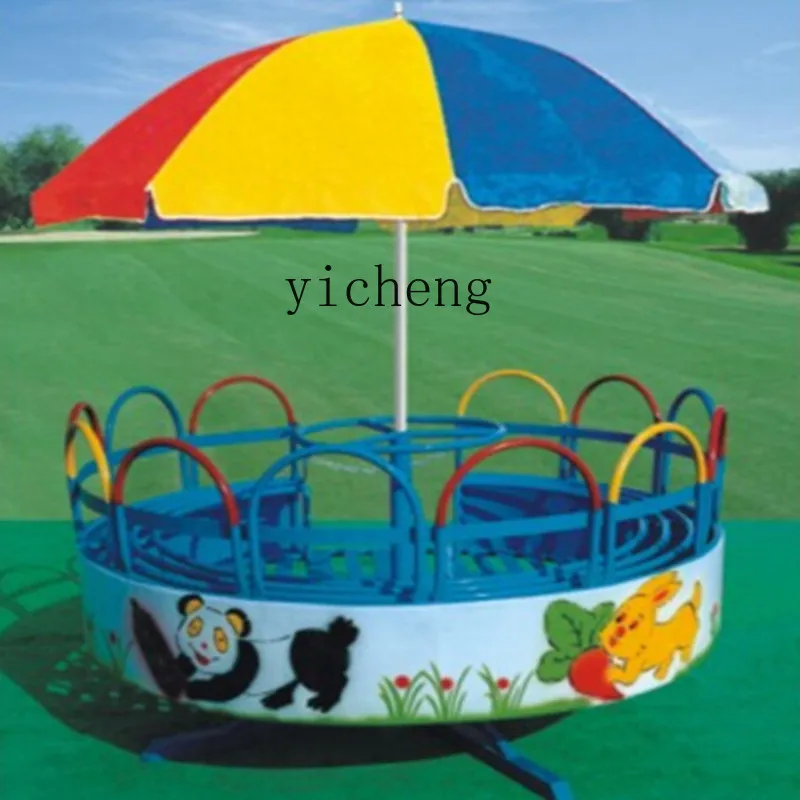ZF Kindergarten Swivel Chair Carousel Children's Large Toy Outdoor Trampoline Mushroom Swivel Chair 4