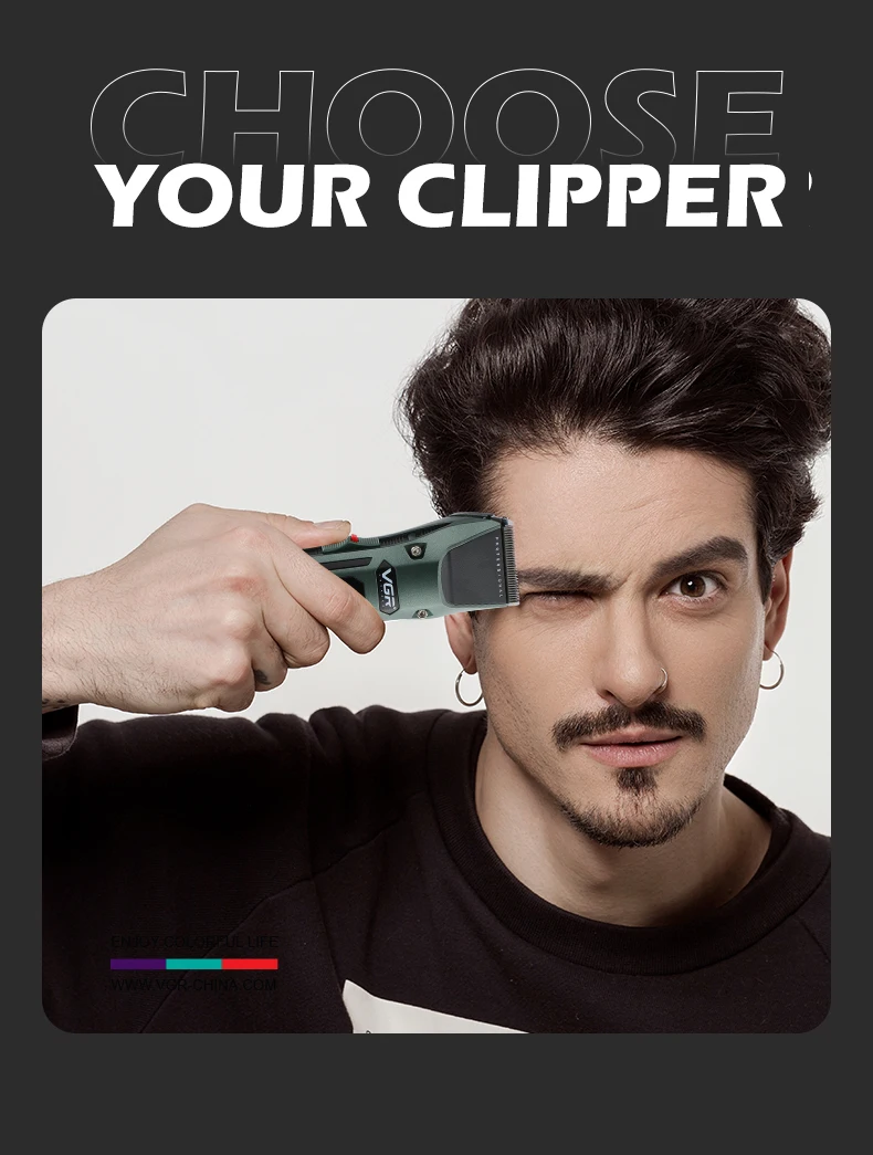 VGR Trimmer Cordless Cutting hine Professional Hair Electric Barber Digital Display Clipper for Men V-696_voghion.com