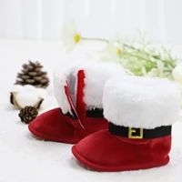 Baby toddler shoes, Christmas style, cute plush heart boots, warm and non-slip, suitable for holiday & party outfits, winter models 5