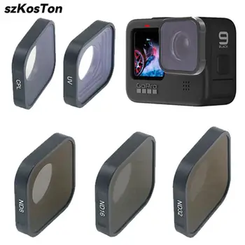 고프로 히어로 12 11 필터 ND 8 ND16 ND32 UV CPL 렌즈 필터 보호, 고프로 10 9 ND 액션 카메라 필터 세트 액세서리