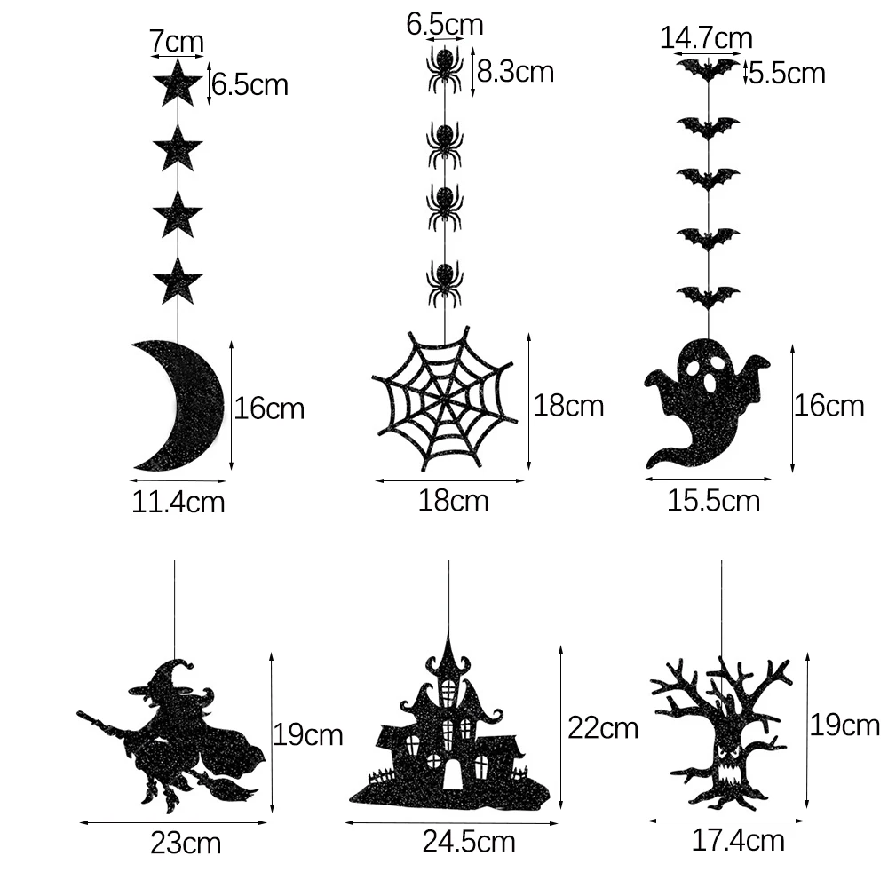 Halloween Banner Dekorationen Kürbis hängen Ornament Fledermaus Schädel Geist Decke Spirale hängen Horror Girlande Halloween Party – Detail 4
