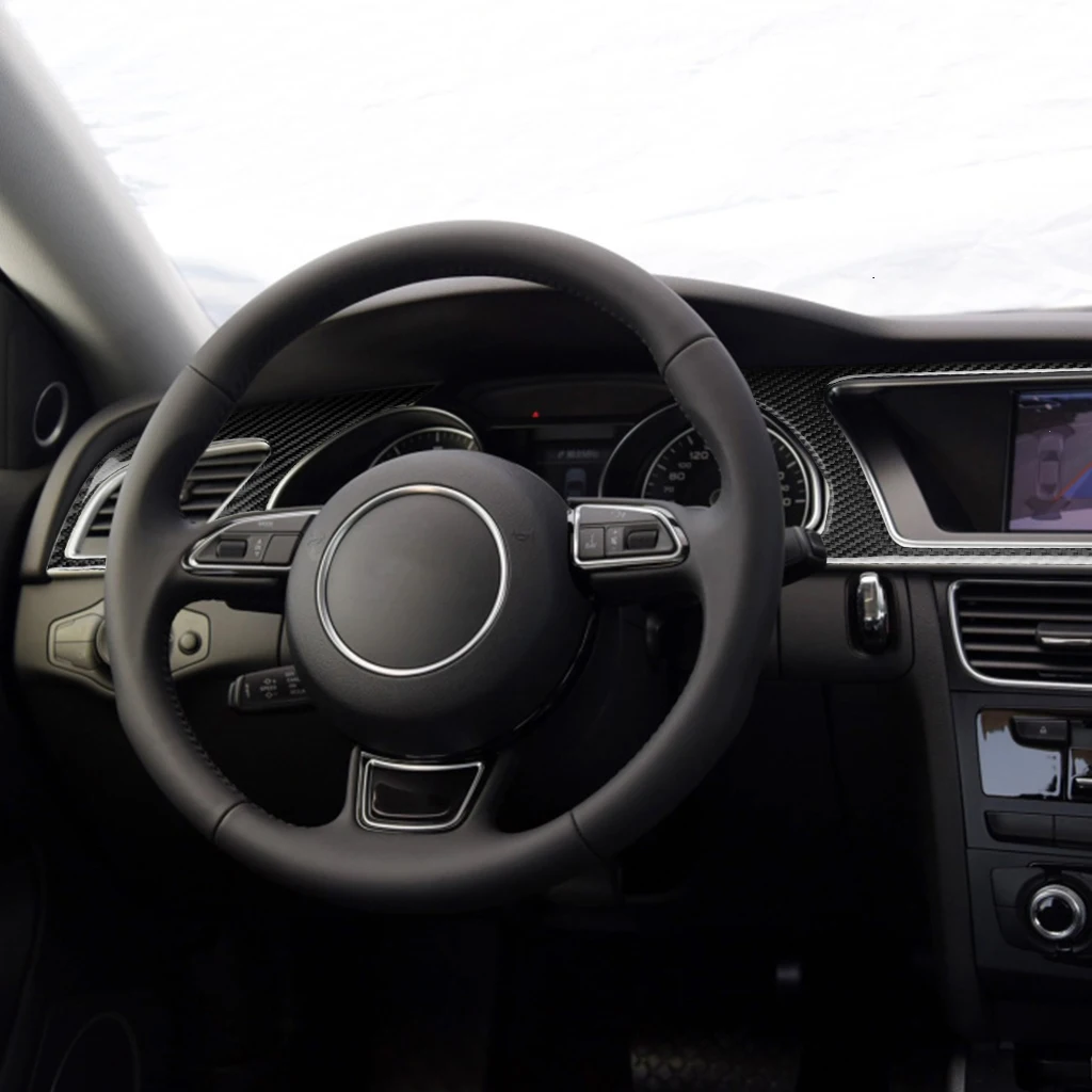 For Audi A5 Coupe 09-16 A4L 13-16 RS5 Coupe11-15 Refit Carbon Fiber Instrument Panel Decorative Bezel Interior stickers