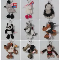 Special Wolf And Blue Bird Key Chain Classic 3D Monkey Gorilla Model Stuffed Animal Keyring Soft Doll Keyfob Gift For Lover 1