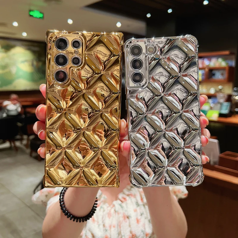 Luxury Classic Square Phone Cases For Samsung Galaxy S23 Ultra S22