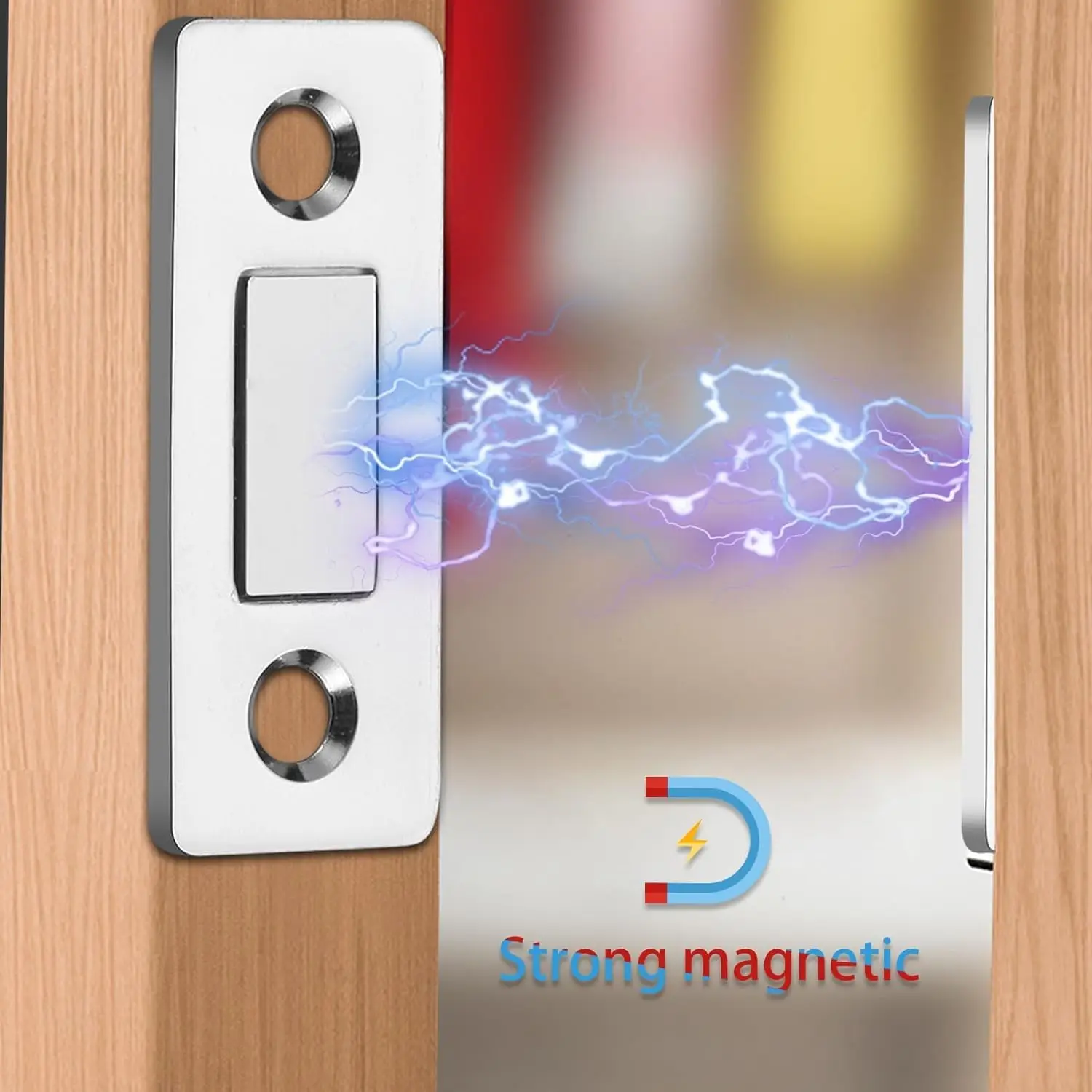 Magnetic Cabinet Catches Magnetic Cabinet Latches Door Catches Cabinet Door Latch 20/1Set Magnetic Door Catch Ultra-Thin Cabinet Catches Door Closed Magnets Sheet Adhesive Closet Drawer Window Magnet Latches