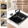 Small Hidden Sink Stainless Steel Kitchen Sink Mini Bar Single Slot Touring Car Wash Basin With Cover Plate Apartment 3