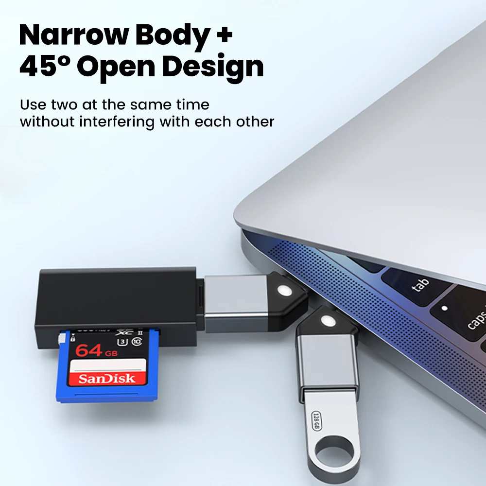 유형 C-USB 3.0 어댑터 45 오픈 앵글 USB 여성-유형 C 남성 변환기 전화 노트북 카드 판독기 U 디스크 데이터 전송