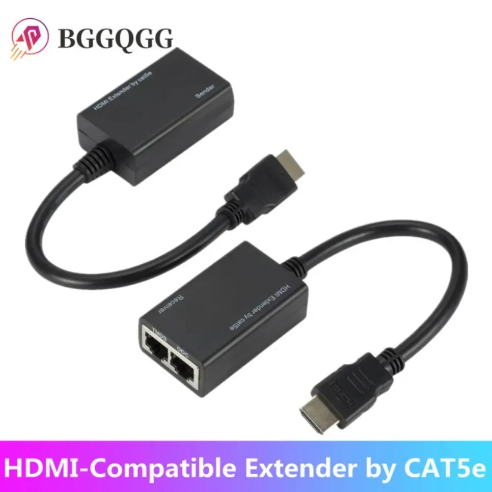 1080P HDMI-совместимый удлинитель Cat5e Cat 6 Ethernet-сигнал RJ45 Lan преобразователь 3D HDMI-совместимый передатчик приемник TX RX 30M