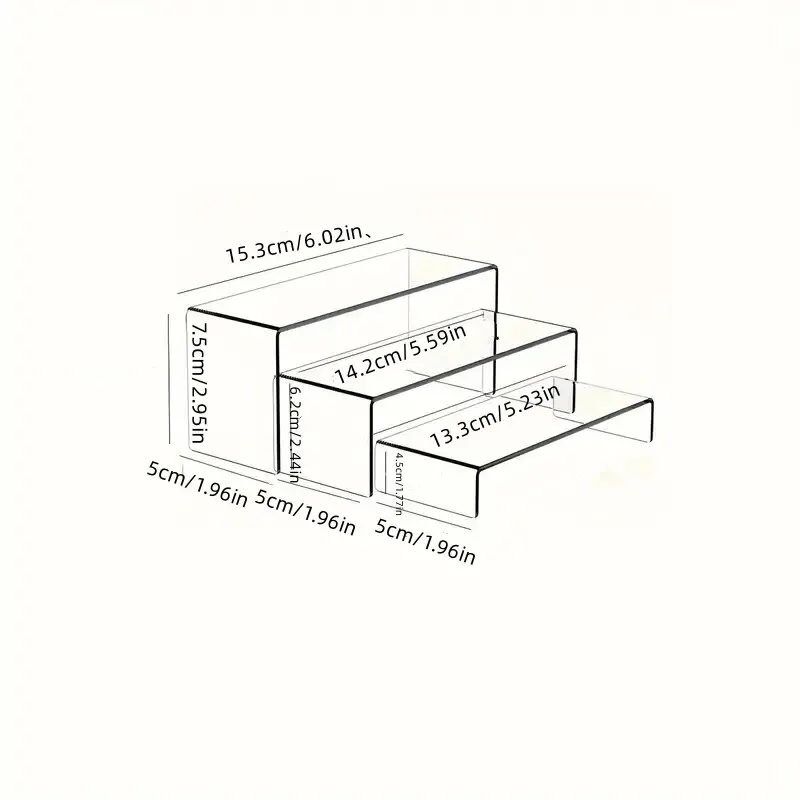 Storage Racks 3PCS Different Sizes Storage Racks Desktop File Racks Transparent Desktop Storage Racks Cosmetics Perfumes Pastries