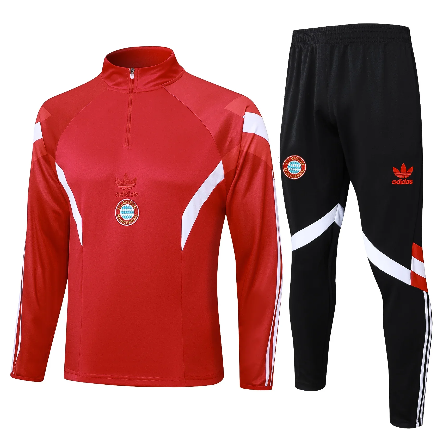 Adidas Soccer Jerseys Men Anti-Shrink Moisture-wicking Lightweight Stretchable Premium Sportswear Training Suit Red and Black