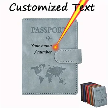 Porta Passaporto Personalizzabile con Blocco RFID – Elegante in Pelle Sintetica con Design a Mappa, Portafoglio da Viaggio Multifunzionale