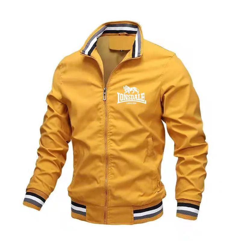 LONSDALE  Spring Golf Men's Jacket Zipper Collar Jacket  Men's  Baseball  Clothes  Casual  Sports  Men's  Jacket  Men's  Top