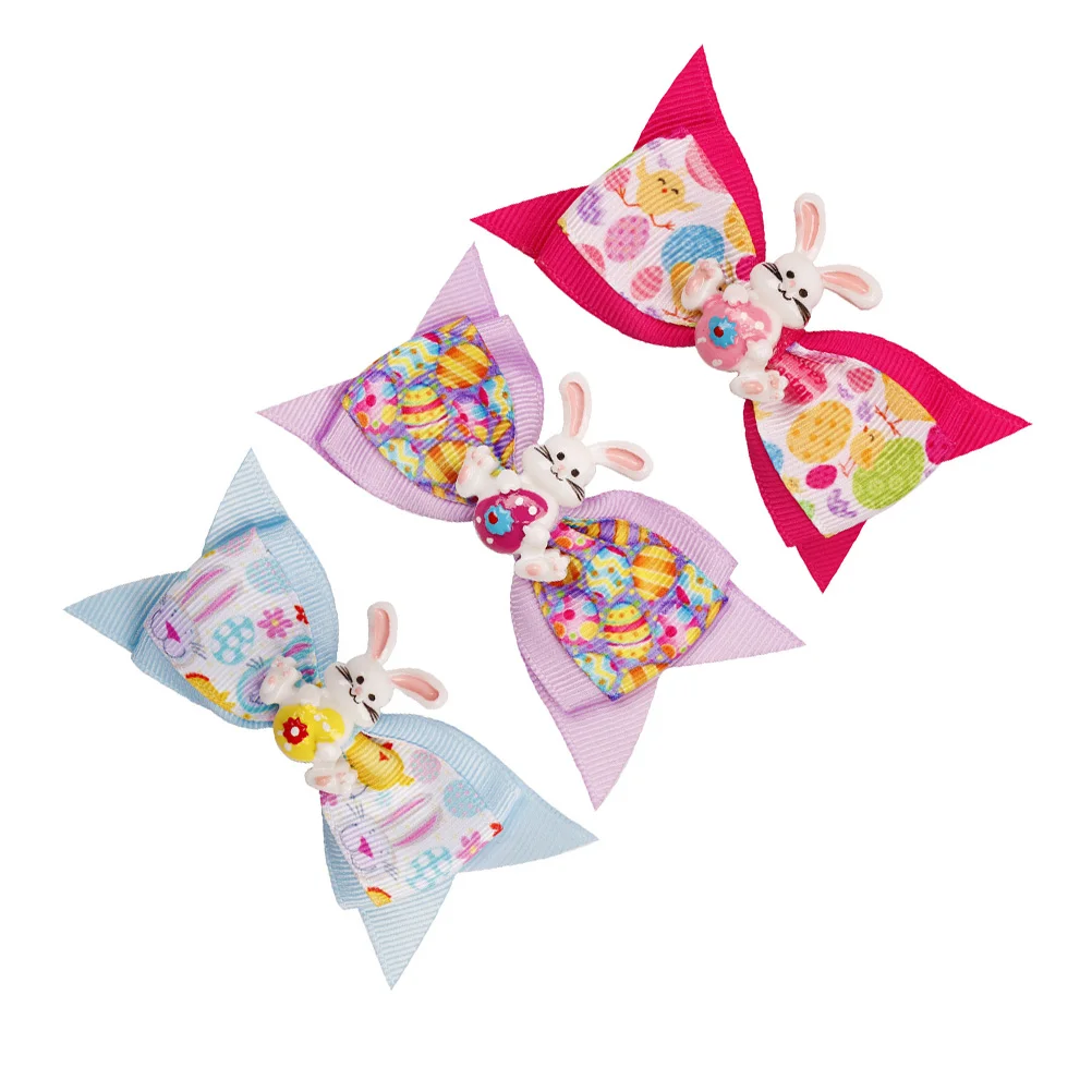 

3pcs Rabbit Bowknot Kid Hairpins Forked Tail Kids Hair Clips Creative Kids Hairpins Headdress (Style 2)