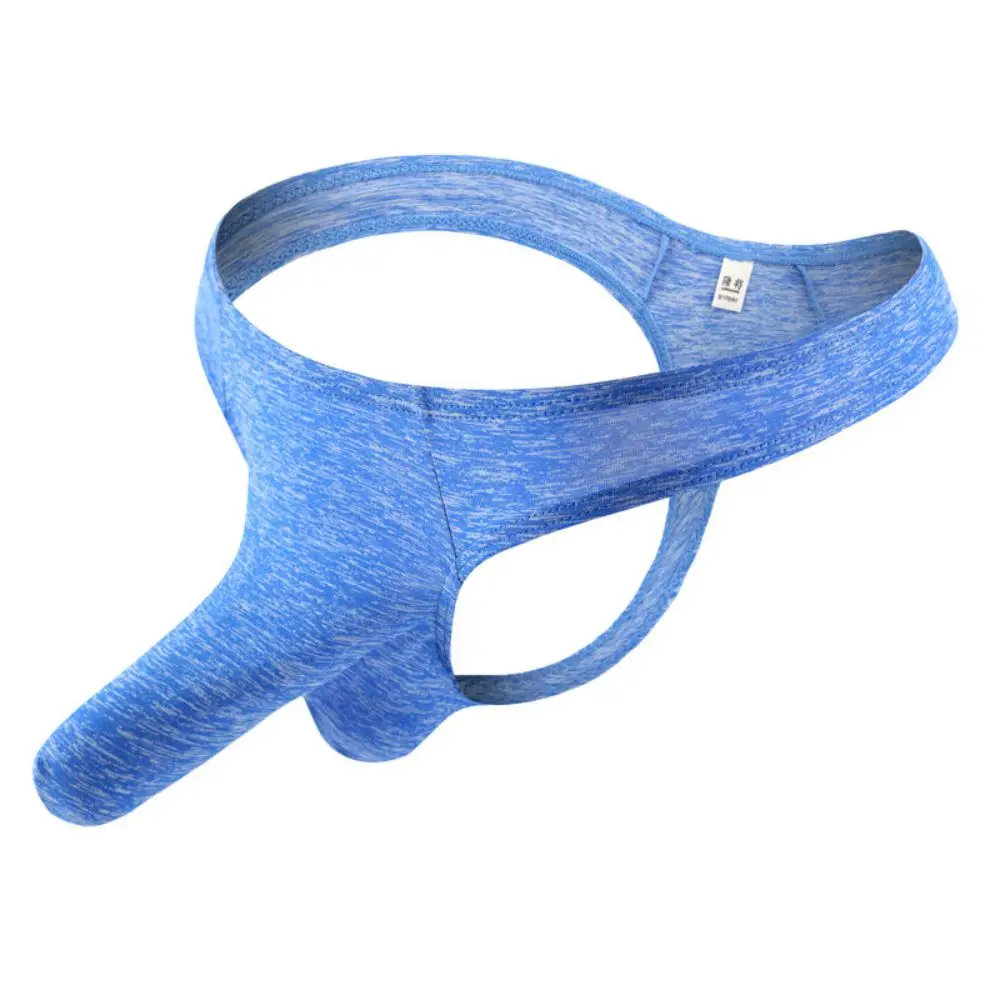 

Men Solid Underwear Thong Briefs Separated And Breathable Mid Waist U Protruding Bag Sexy Elephant Nose Underwear T Pants