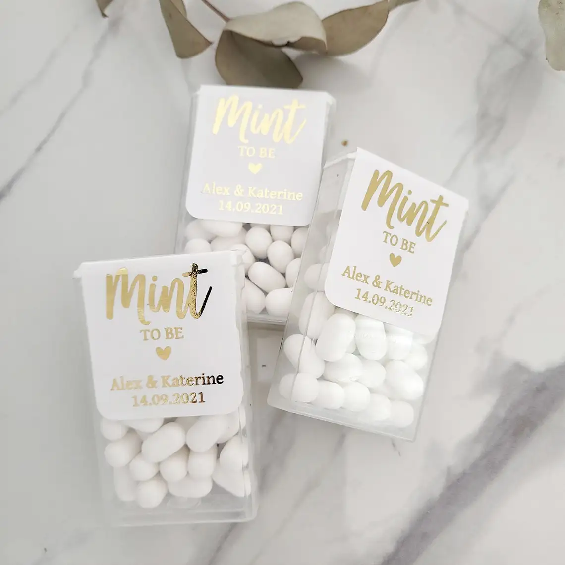 Mint to be Wedding Favor Stickers with Gold Foil, Custom, Mint to be Stickers, NOT include Box or Candies, 50 Pieces