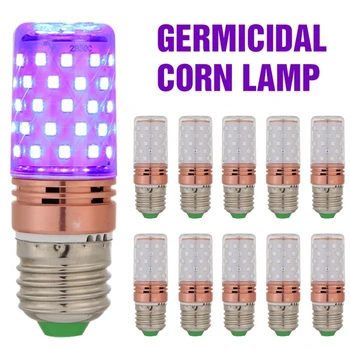 E27 60 LED UVC 살균 옥수수 램프, 먼지 살균 소독 전구, 가정용 살균기, 소독 탈취제