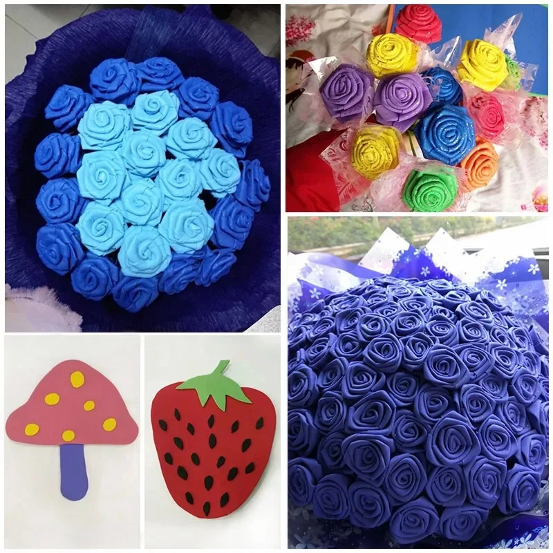 10pcs 50x50cm Foamiran Sponge Paper Flowers Handmade Craft Paper EVA DIY Crafts Cut Foam Nursery Decoration Tissue