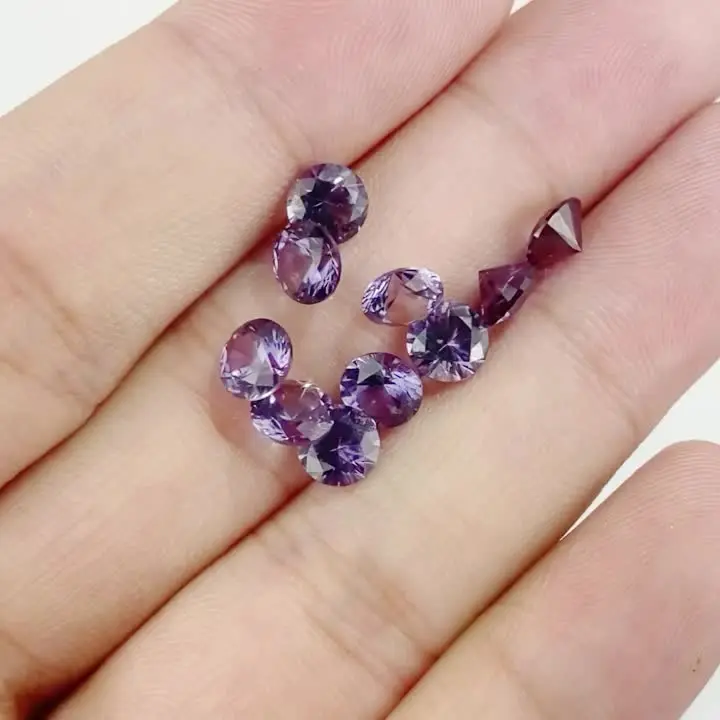 Pietre Preziose Sfuse Ovali Sfaccettate Di Kunzite Viola-rosa Create In Laboratorio Per La Creazione Di Gioielli, Qualità Superiore (4 X 3 Mm - 18 X 13 Mm - Foto 11