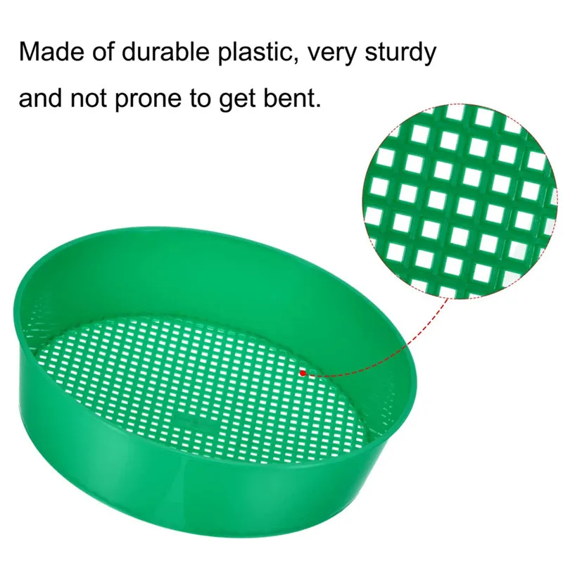 Garden Sieve Mesh Soil Screen Griddle Plastic Succulent Planting Basin For Compost Soil Filtering Earth Stone Gardening Tool