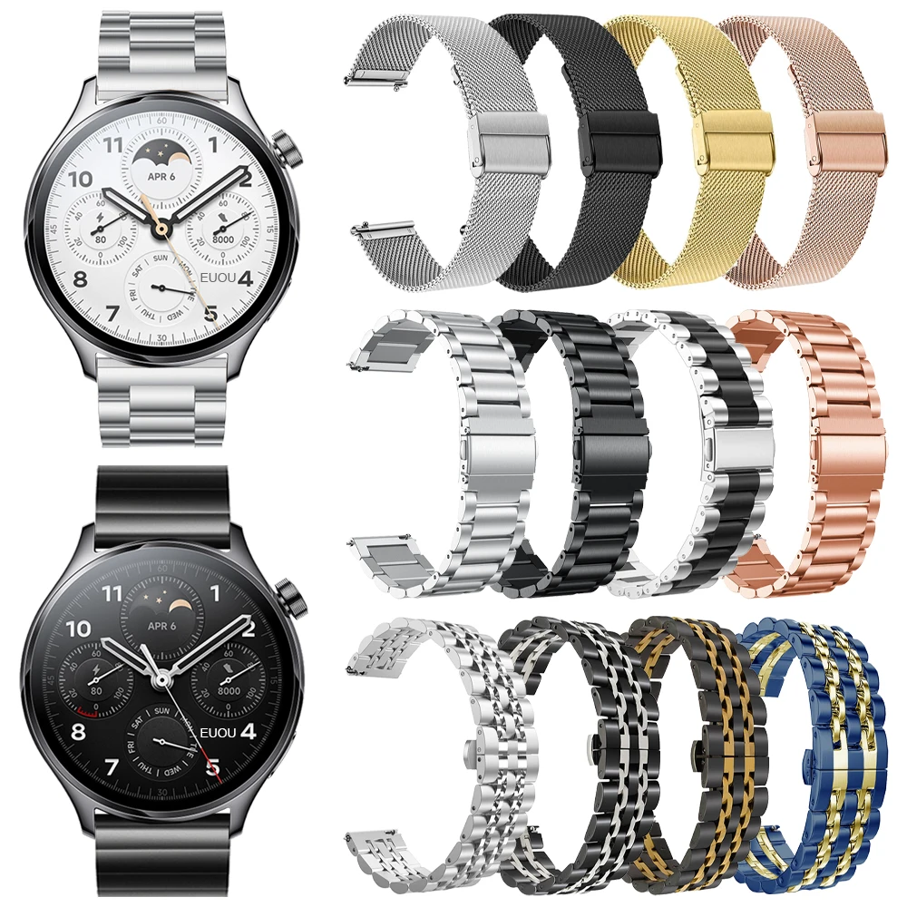 Para Xiaomi Watch S1/S1 Active S1 Pro Correa De Acero Inoxidable Reloj  Pulsera De Metal De 22 Mm Banda Para MI Color 2