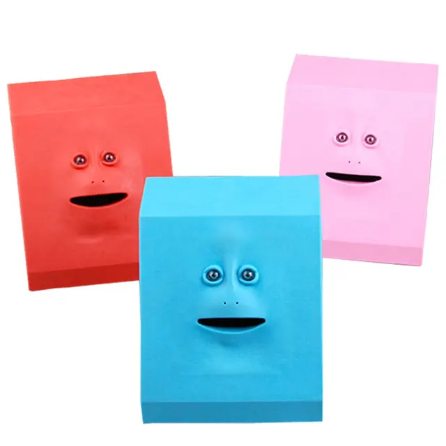 Face Money Pot  Electric Face Coin Bank Cute Face Bank Box Money Eating Chewing Box For Money Saving Toys Kids Christmas Gift 3