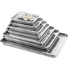 2PCS Stainless Steel Kitchen Storage Tray Set Food Drain Dry Dish Barbecue Hollow Filter Oil Plate Home Teahouse Tea Cup Trays 1