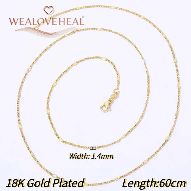 18 Karat vergoldete Messing-Schlangenketten für Damen und Herren, 60 cm lange Ketten für DIY-Schmuckherstellung. – Detail 23