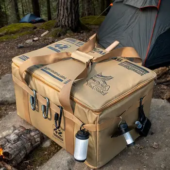Borsa portaoggetti per attrezzatura da campeggio Borsa da trasporto per organizer da campeggio Borsa da trasporto da 30 litri con design ergonomico Borsone pieghevole impermeabile per bevande