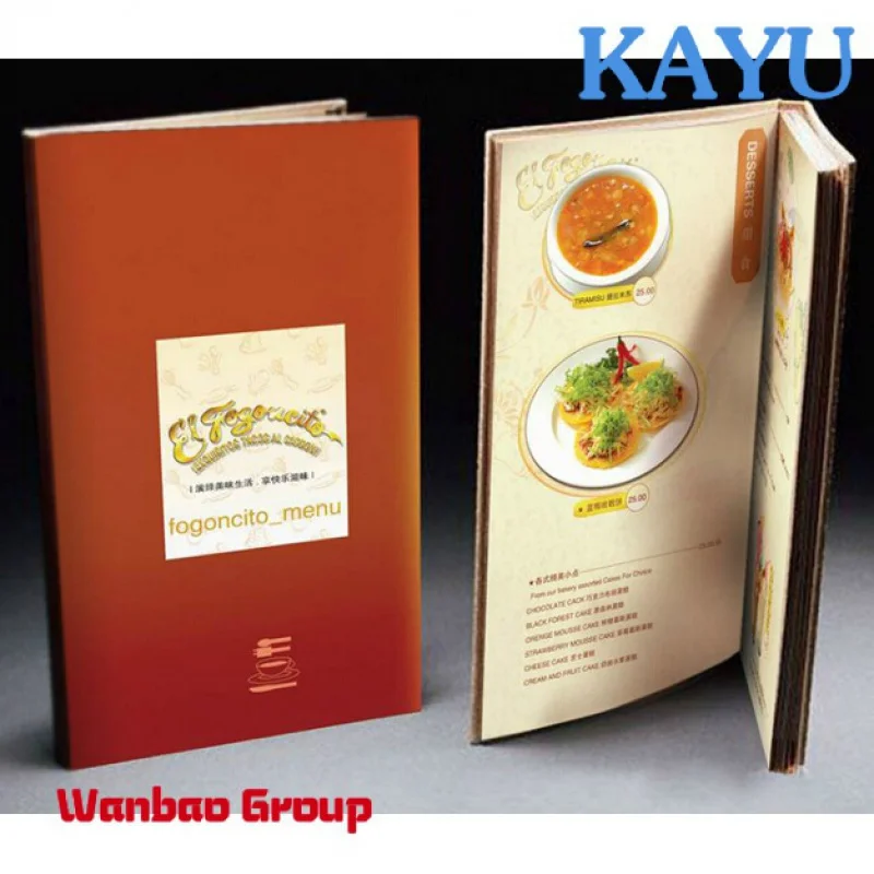 High Quality Colored Book Restaurant Hotel Menu Printing Food Catalog Design Magazine Printing