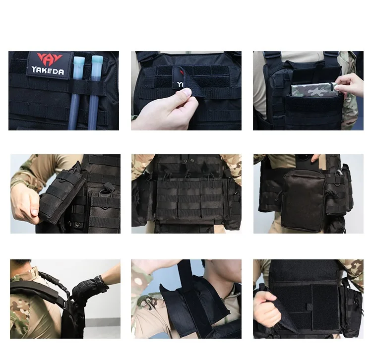 Description Picture 3 of itemYAKEDA Tactical Plate Carrier Vest Camo Molle Magazine Pouches Hunting Full Protection Tactical Vest With Hydration Carrier Bag