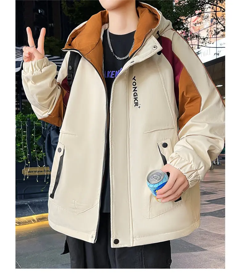 Mode Mit Kapuze Fleece Liner Jacken Herbst Winter Jugend Streetwear Plüsch Warme Mäntel Outdoor Lose Winddicht Verdicken Top Parkas – Detail 17