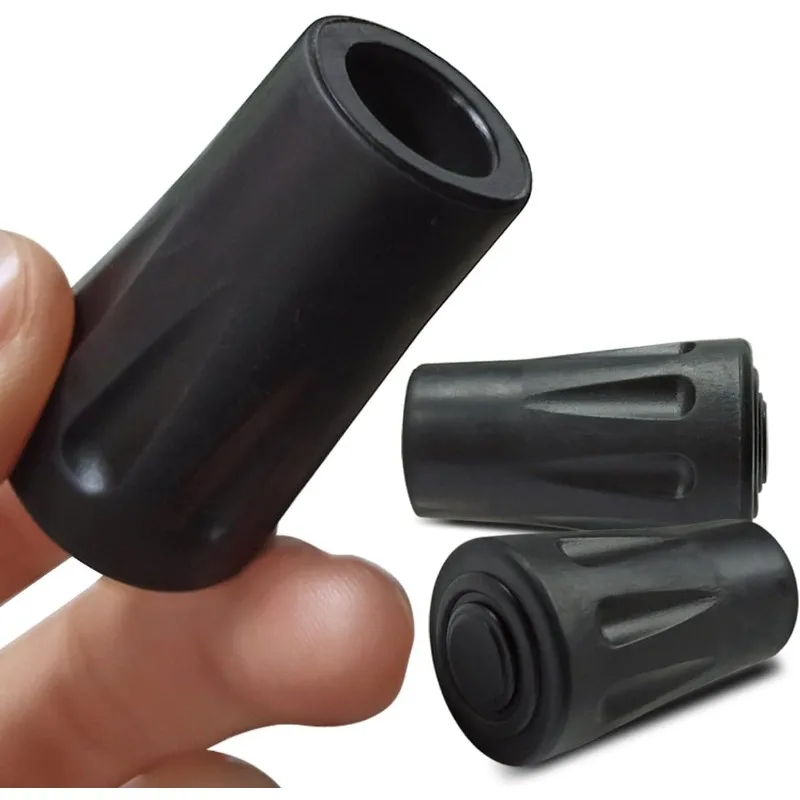 Trekking Pole Rubber Replacement Protectors - Set of 1-8 Durable Hiking and Walking Stick Tip Covers