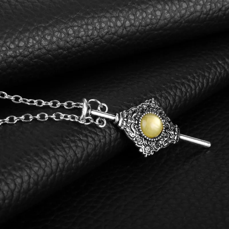 Double Sided Blood Pact Charm Necklace Silve Fantastic Dumbledore Grindelwald Blood Pendant Necklace For Movie Fans Jewelry Gift