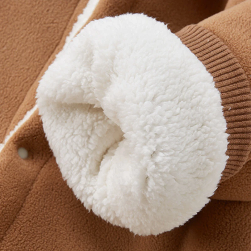 Baby Coat Autumn Winter New Hooded Children's Clothing Plush Warm Baby Clothes Boys Girls Solid Cotton Clothing Tops Ropa Bebe