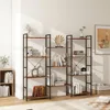 4/5/6 Tier Bookshelf, Industrial Bookcase with 11/14/17 Open Display Shelves Wide Book, Bookcases 4