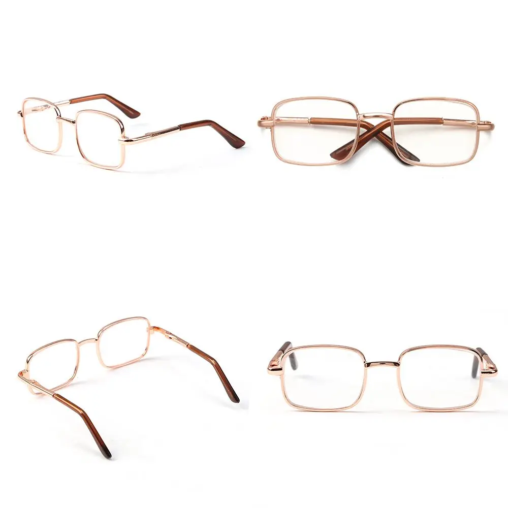 Fashion Rectangle Miniature Glasses Doll Clothes Accessories For American Grils Metal Eyeglasses Toys Plush Doll Pet Glasses