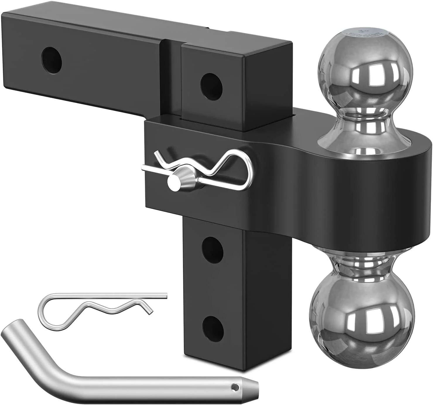 

Adjustable Trailer Hitch Ball Mount Fits 2“ Receiver 6“ Drop Hitch Tow Hitch Aluminum Forged Shank 2“ & 2-5/16“ Balls