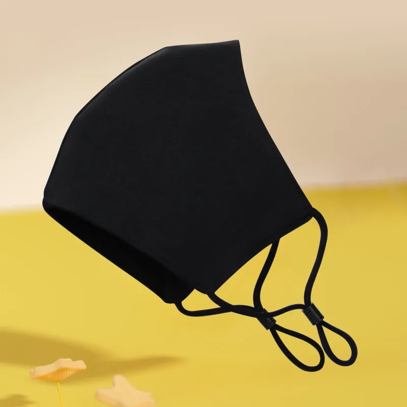 1pc Printed Mask Pure Cotton Black Mask Men's And Women's Dust And Sun Protection Autumn Winter Warm Cold Resistant