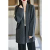 Christmas 100% Merino Wool 7-Needle Thick Knit Cardigan Loose Plus Size Top Women's Double Pocket Cashmere Coat Winter YYY2437 3