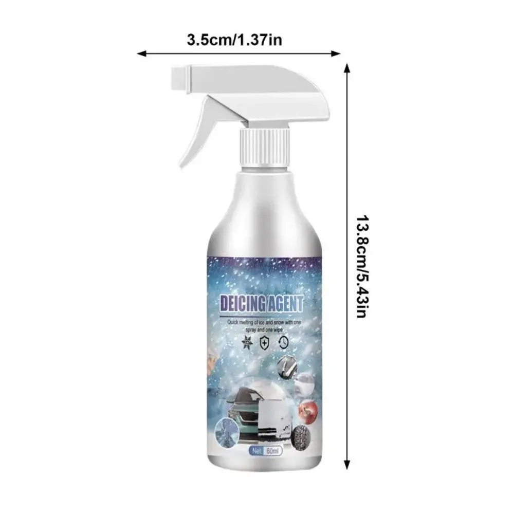 60ML Ice Remover Spray Universal Car Snow Melt Spray Deicing Agent Ice Defrosting Antisnow Agent Car Windshield Deicer Defroster