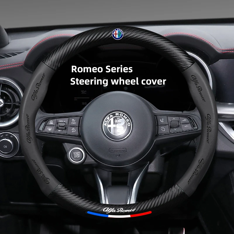 Premium Alfa Romeo Steering Wheel Cover - Elegant Car Interior Accessory