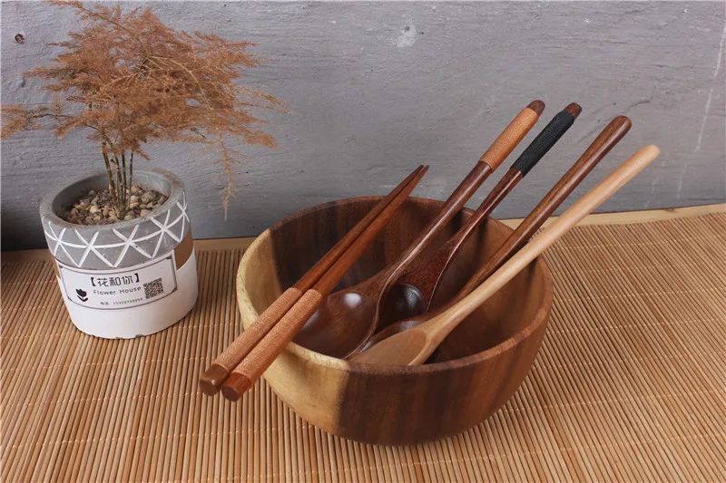 Japan Style Wooden Tableware Set Spoon Fork Chopsticks With Storage Case  Travel Cutlery Set - AliExpress