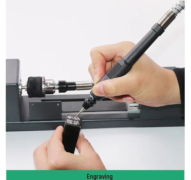 Portable Mini Lathe Machine 12V/24V DC Miniature Buddha Pearl Lathe Woodworking