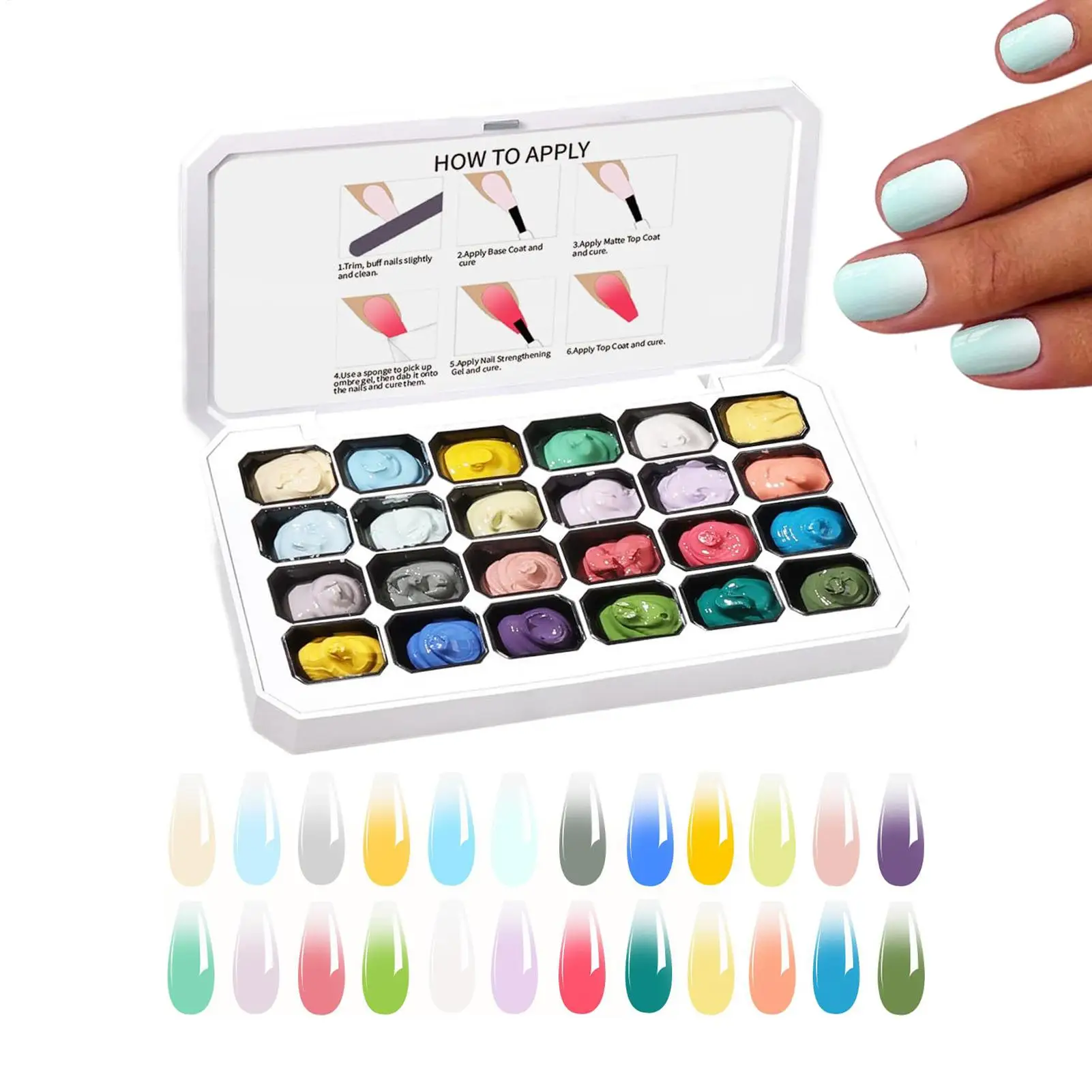 Gel per unghie Pat Painting, 24 colori, semipermanente, rimovibile con immersione, UV LED, per manicure fai da te, utilizzato per sfumature, stamping e decorazioni. - immagine 2
