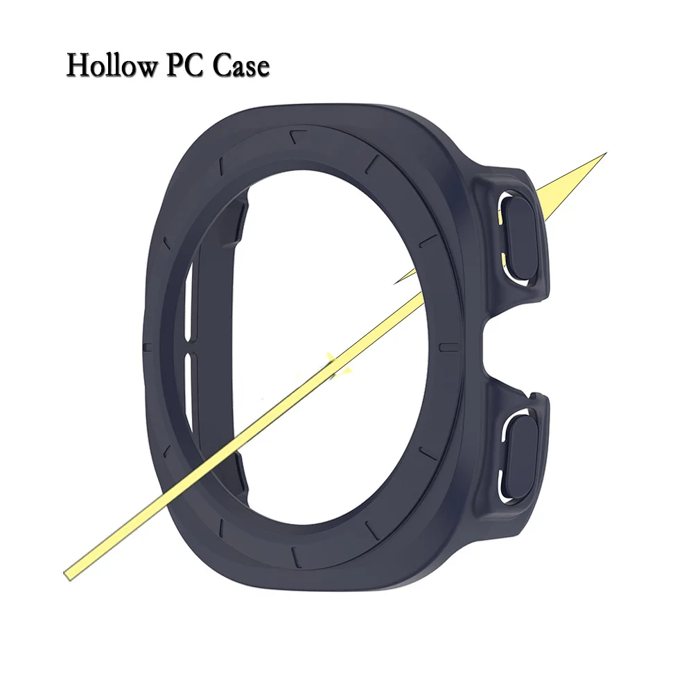 Protective Hollow Shell Case for Samsung Watch Ultra 2 - Durable PC Material Cover with Decorative Design