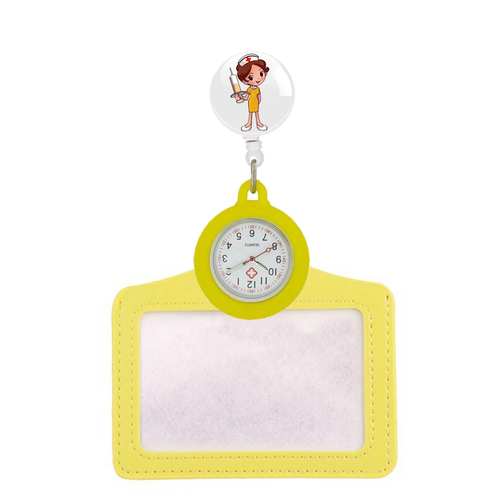 Cartoon Nurse Doctor Badge Reel Retractable Card Holders Clips Pocket  Watches for Hospital Medical Workers Cute Hang Gifts Watch