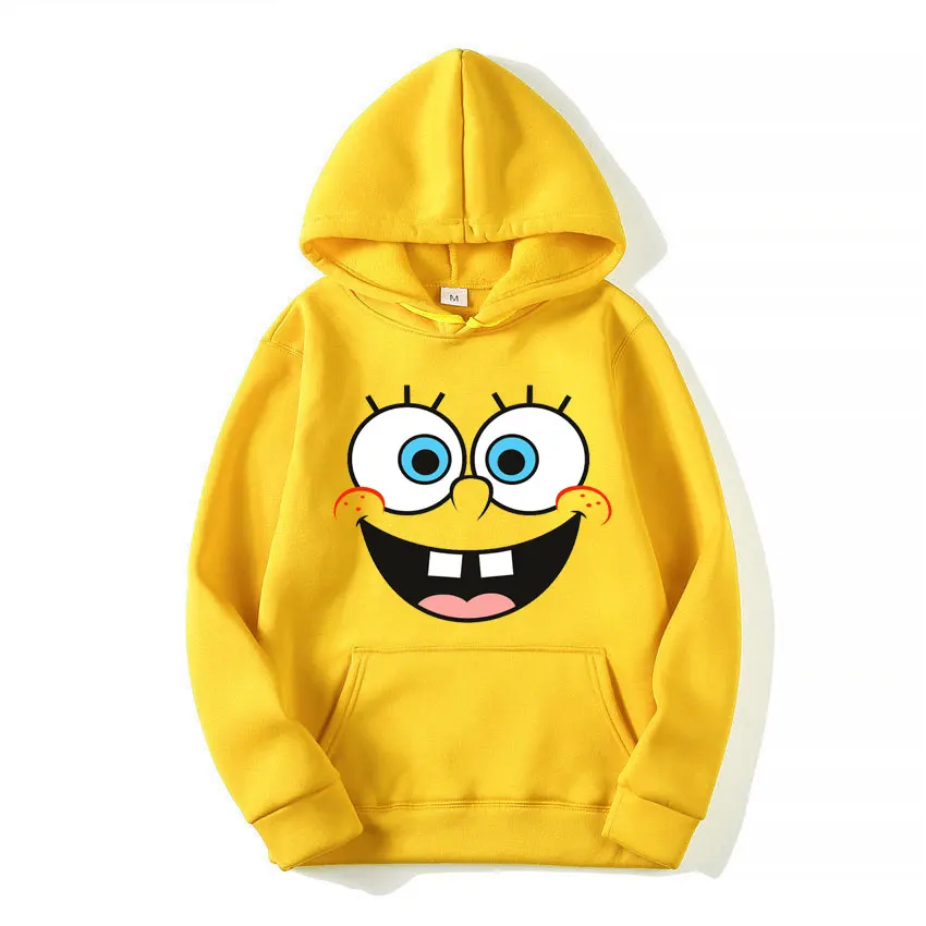 thumbnail image 1 of Sudadera con capucha de Bob Esponja para hombre y mujer, suéter de dibujos animados de Anime, color amarillo, para primavera y otoño, 2024, 1 of 3