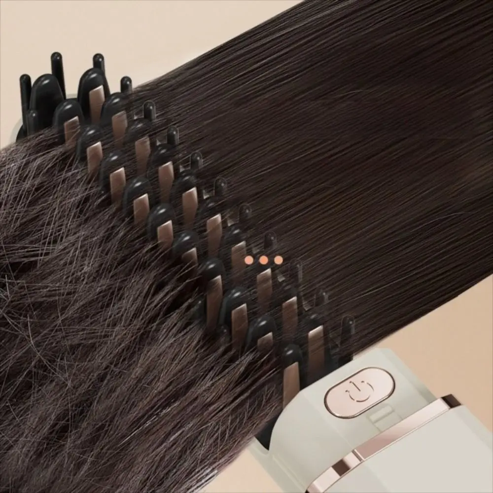 Portable Wireless Hair Straightener 3 Temp Settings Type-C Straight Hair Comb Mini with Lid Straightening Comb