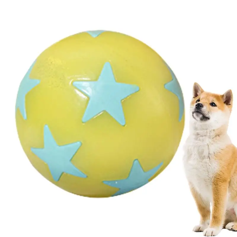 

Dog Chew Ball Creative Star Pattern Soft Pet Chewable Ball Puppy Cat Chewing Tooth Cleaning Training Toy Elastic pet supplies